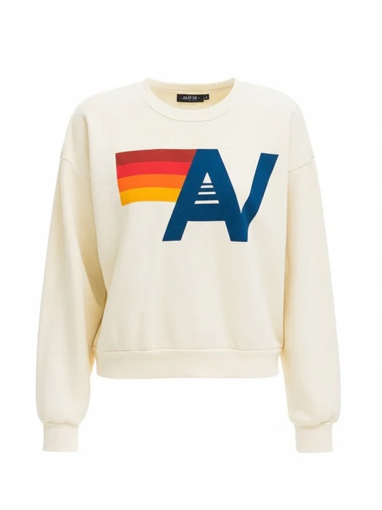 Aviator Nation Sweaters - Aviator Nation LOGO SWEATSHIRT VINTAGE WHITE Medium Unisex